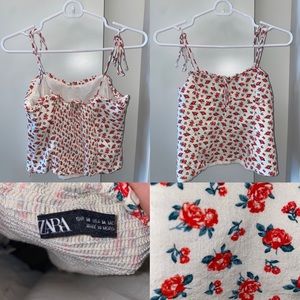 Zara Linen Blend Bustier Top
